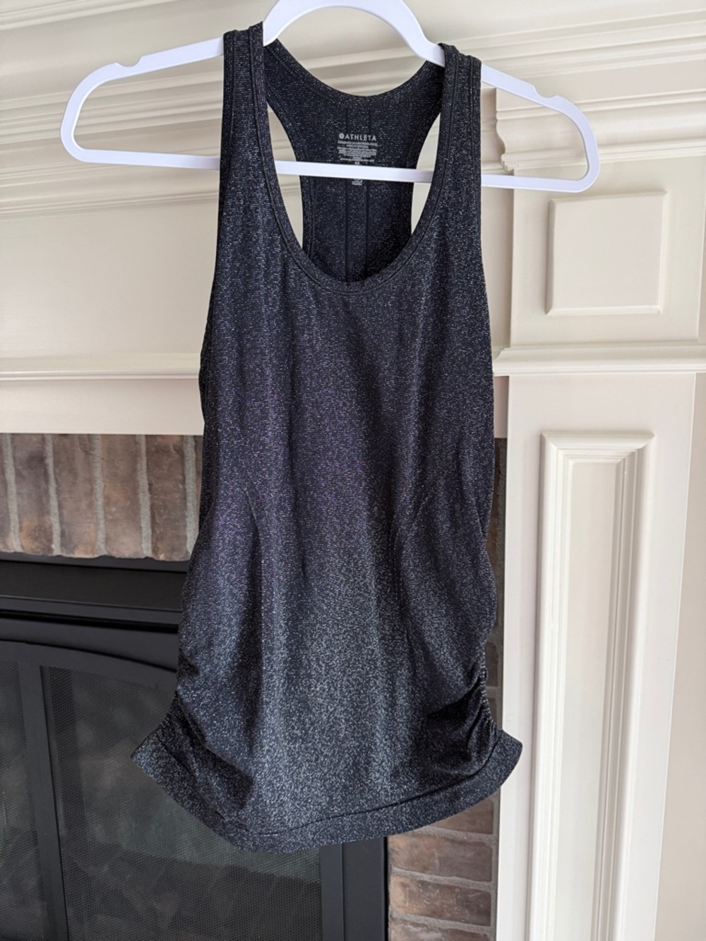 Athleta Black Shimmer Racerback Performance Tank